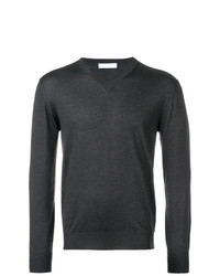 Мужской темно-серый свитер с v-образным вырезом от Cruciani