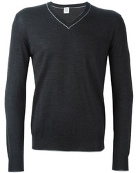 Мужской темно-серый свитер с v-образным вырезом от Eleventy