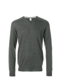 Мужской темно-серый свитер с v-образным вырезом от Eleventy