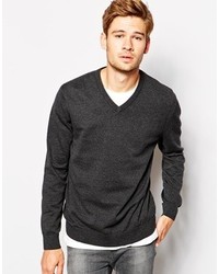 Мужской темно-серый свитер с v-образным вырезом от Esprit