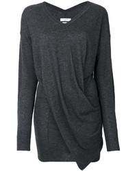 Женский темно-серый свитер с v-образным вырезом от Etoile Isabel Marant