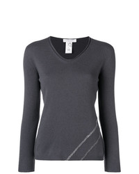Женский темно-серый свитер с v-образным вырезом от Fabiana Filippi