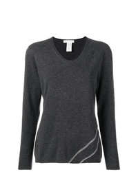 Женский темно-серый свитер с v-образным вырезом от Fabiana Filippi