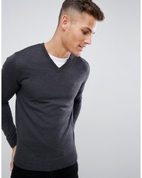 Мужской темно-серый свитер с v-образным вырезом от French Connection
