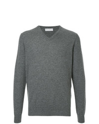 Мужской темно-серый свитер с v-образным вырезом от Gieves & Hawkes