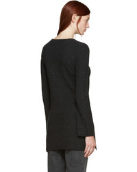 Женский темно-серый свитер с v-образным вырезом от Helmut Lang