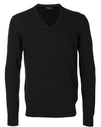 Мужской темно-серый свитер с v-образным вырезом от Hackett
