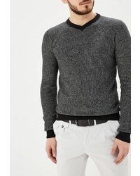 Мужской темно-серый свитер с v-образным вырезом от Hopenlife