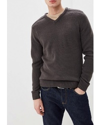 Мужской темно-серый свитер с v-образным вырезом от Kensington Eastside