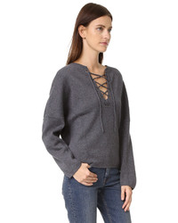 Женский темно-серый свитер с v-образным вырезом от Vince