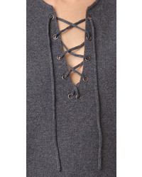 Женский темно-серый свитер с v-образным вырезом от Vince