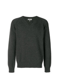 Мужской темно-серый свитер с v-образным вырезом от Lanvin