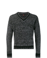 Мужской темно-серый свитер с v-образным вырезом от Mp Massimo Piombo