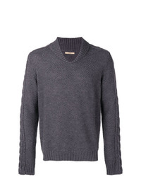 Мужской темно-серый свитер с v-образным вырезом от Nuur