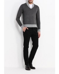 Мужской темно-серый свитер с v-образным вырезом от Occhibelli