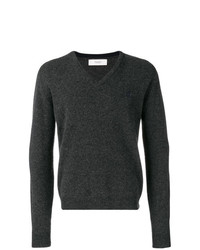 Мужской темно-серый свитер с v-образным вырезом от Pringle Of Scotland