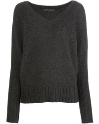 Женский темно-серый свитер с v-образным вырезом от Ralph Lauren