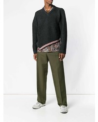 Мужской темно-серый свитер с v-образным вырезом от Lanvin