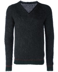 Мужской темно-серый свитер с v-образным вырезом от Roberto Collina