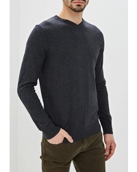 Мужской темно-серый свитер с v-образным вырезом от Sela