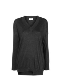 Женский темно-серый свитер с v-образным вырезом от Snobby Sheep