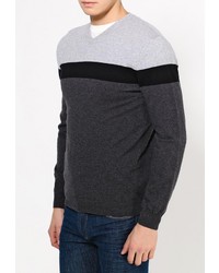 Мужской темно-серый свитер с v-образным вырезом от Tom Farr