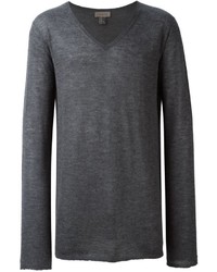 Мужской темно-серый свитер с v-образным вырезом от Tony Cohen