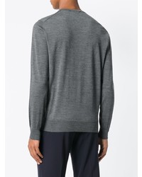 Мужской темно-серый свитер с v-образным вырезом от Lardini