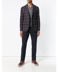 Мужской темно-серый свитер с v-образным вырезом от Lardini