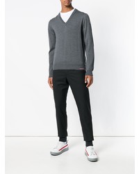 Мужской темно-серый свитер с v-образным вырезом от Moncler