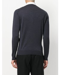 Мужской темно-серый свитер с v-образным вырезом от John Smedley