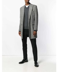Мужской темно-серый свитер с v-образным вырезом от Fay