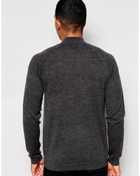 Мужской темно-серый свитер с воротником на молнии от Asos