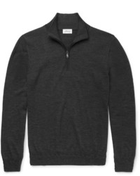 Мужской темно-серый свитер с воротником на молнии от Brioni