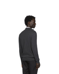 Мужской темно-серый свитер с воротником на молнии от BOSS