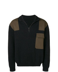 Мужской темно-серый свитер с воротником на молнии от Holland & Holland