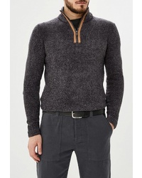 Мужской темно-серый свитер с воротником на молнии от Hopenlife