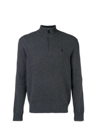 Мужской темно-серый свитер с воротником на молнии от Polo Ralph Lauren