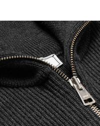 Мужской темно-серый свитер с воротником на молнии от Ami