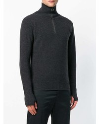 Мужской темно-серый свитер с воротником на молнии от Barena