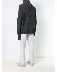 Темно-серый свитер с воротником на пуговицах от Maison Margiela