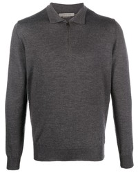 Мужской темно-серый свитер с воротником поло от Corneliani