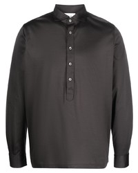Мужской темно-серый свитер с воротником поло от D4.0