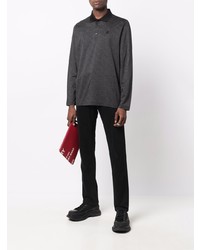 Мужской темно-серый свитер с воротником поло от Karl Lagerfeld