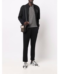 Мужской темно-серый свитер с воротником поло от Billionaire