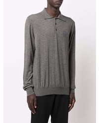 Мужской темно-серый свитер с воротником поло от Billionaire