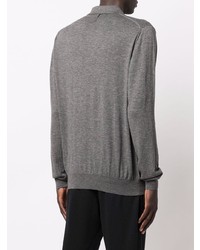 Мужской темно-серый свитер с воротником поло от Billionaire