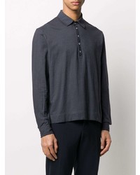 Мужской темно-серый свитер с воротником поло от Massimo Alba