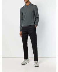 Мужской темно-серый свитер с воротником поло от Jil Sander