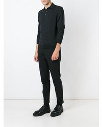 Мужской темно-серый свитер с воротником поло от Drumohr